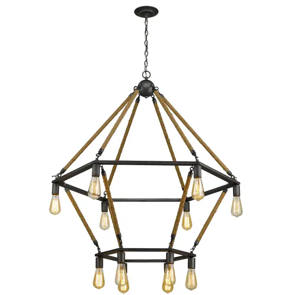 Holden 12-Light Chandelier in Antique Gray - Image 2