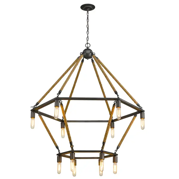 Holden 12-Light Chandelier in Antique Gray - Image 3