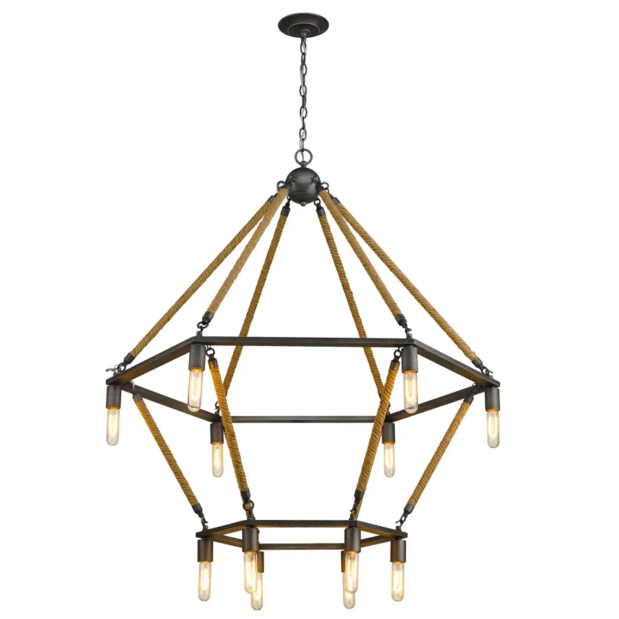 Holden 12-Light Chandelier in Antique Gray - Image 3