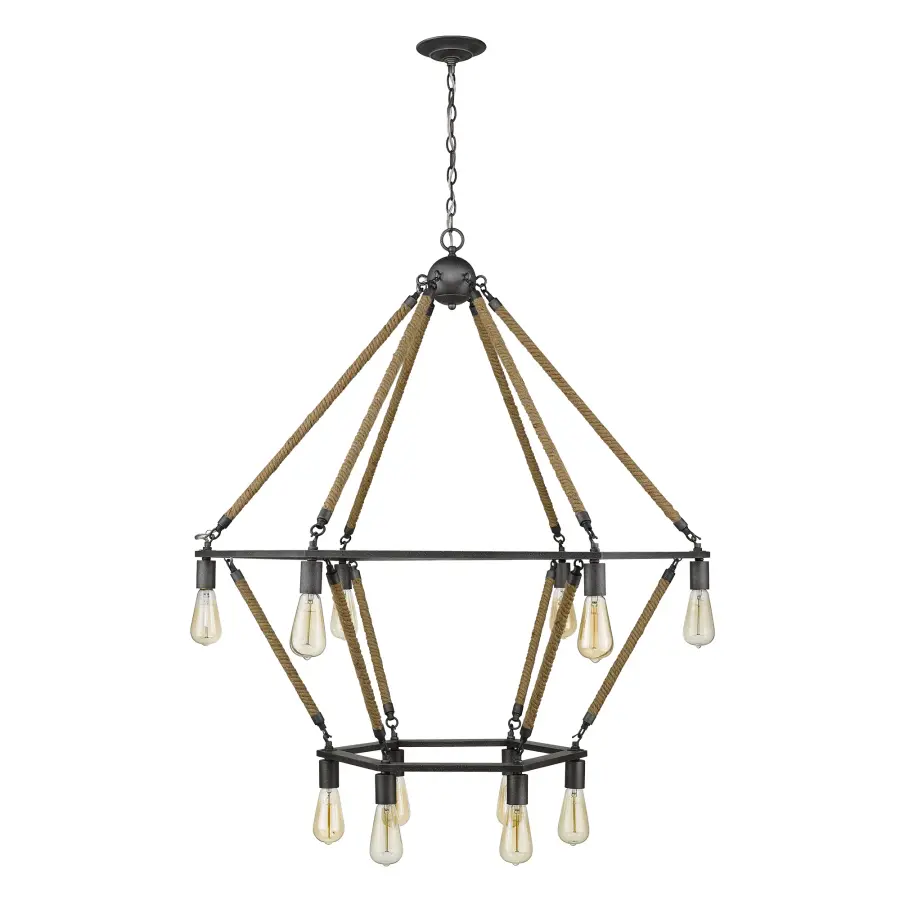 Holden 12-Light Chandelier in Antique Gray - Image 4