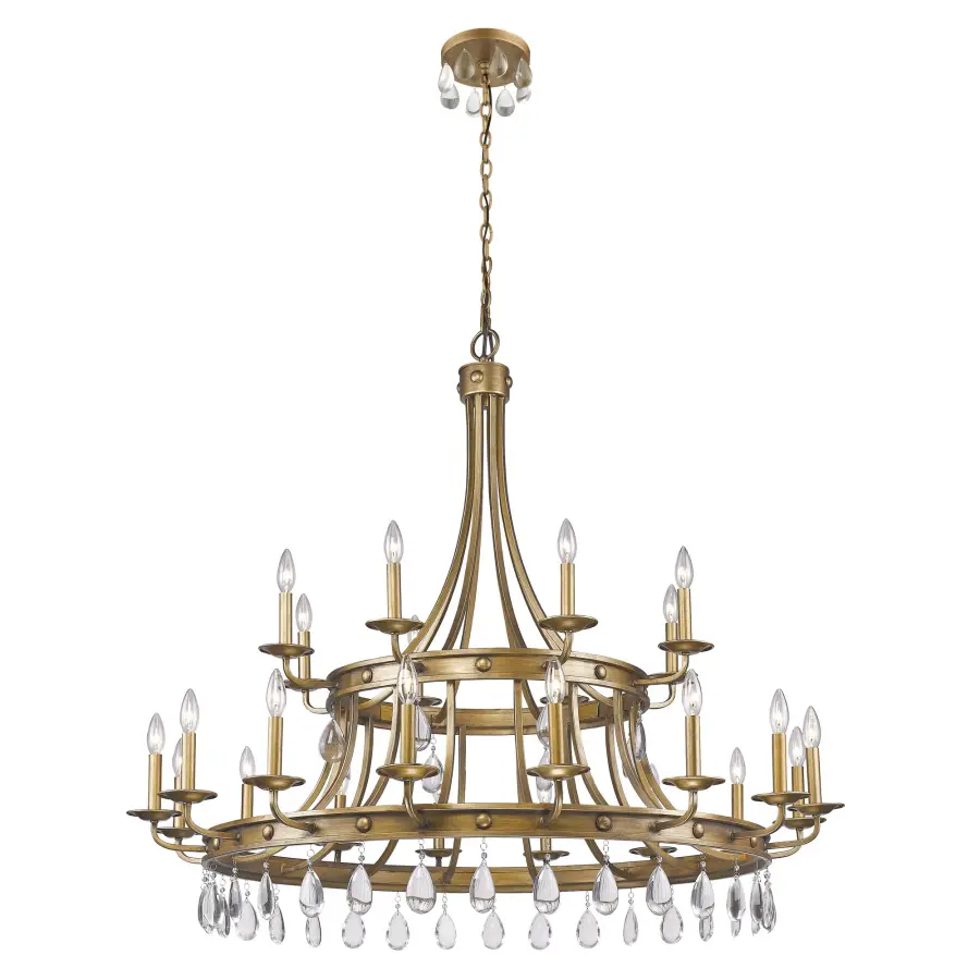 Krista 24-Light Chandelier in Antique Gold - Image 1