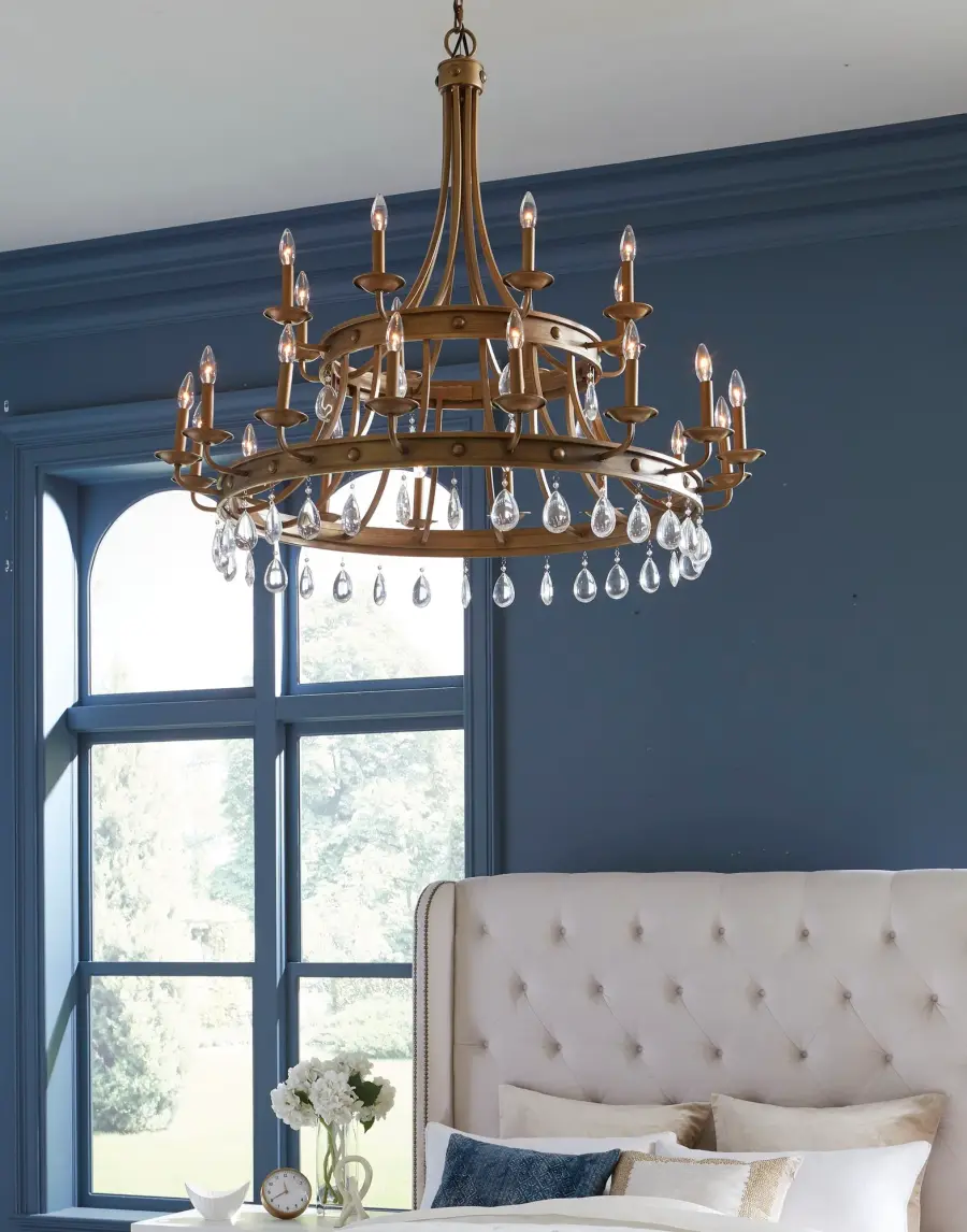 Krista 24-Light Chandelier in Antique Gold - Image 3