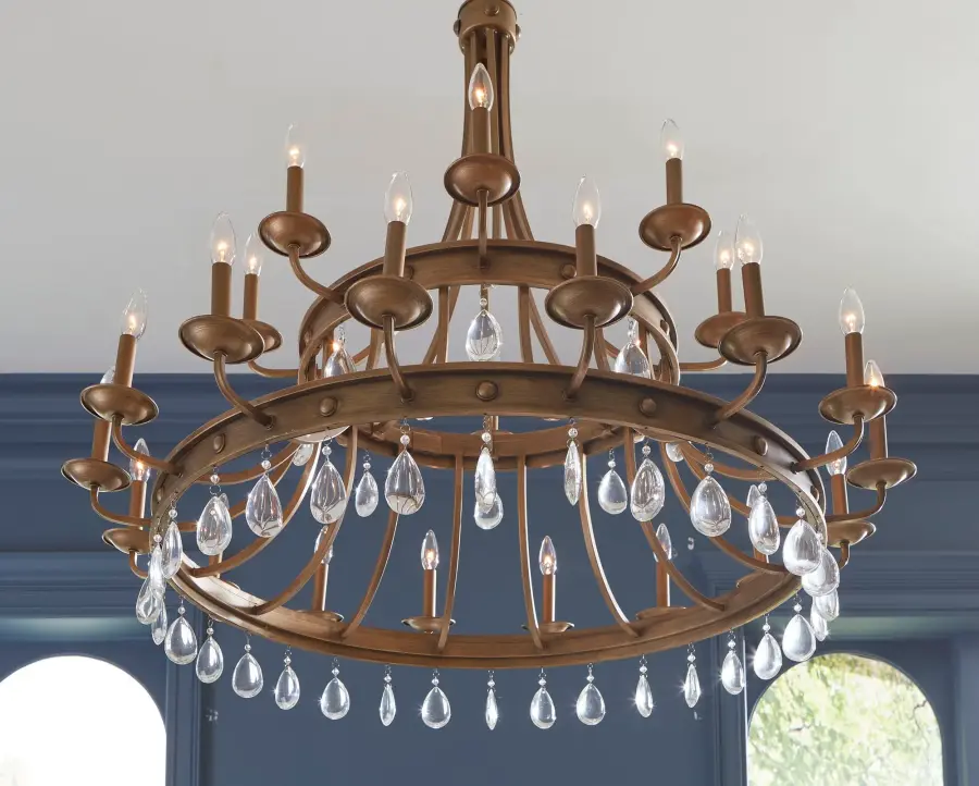 Krista 24-Light Chandelier in Antique Gold - Image 4
