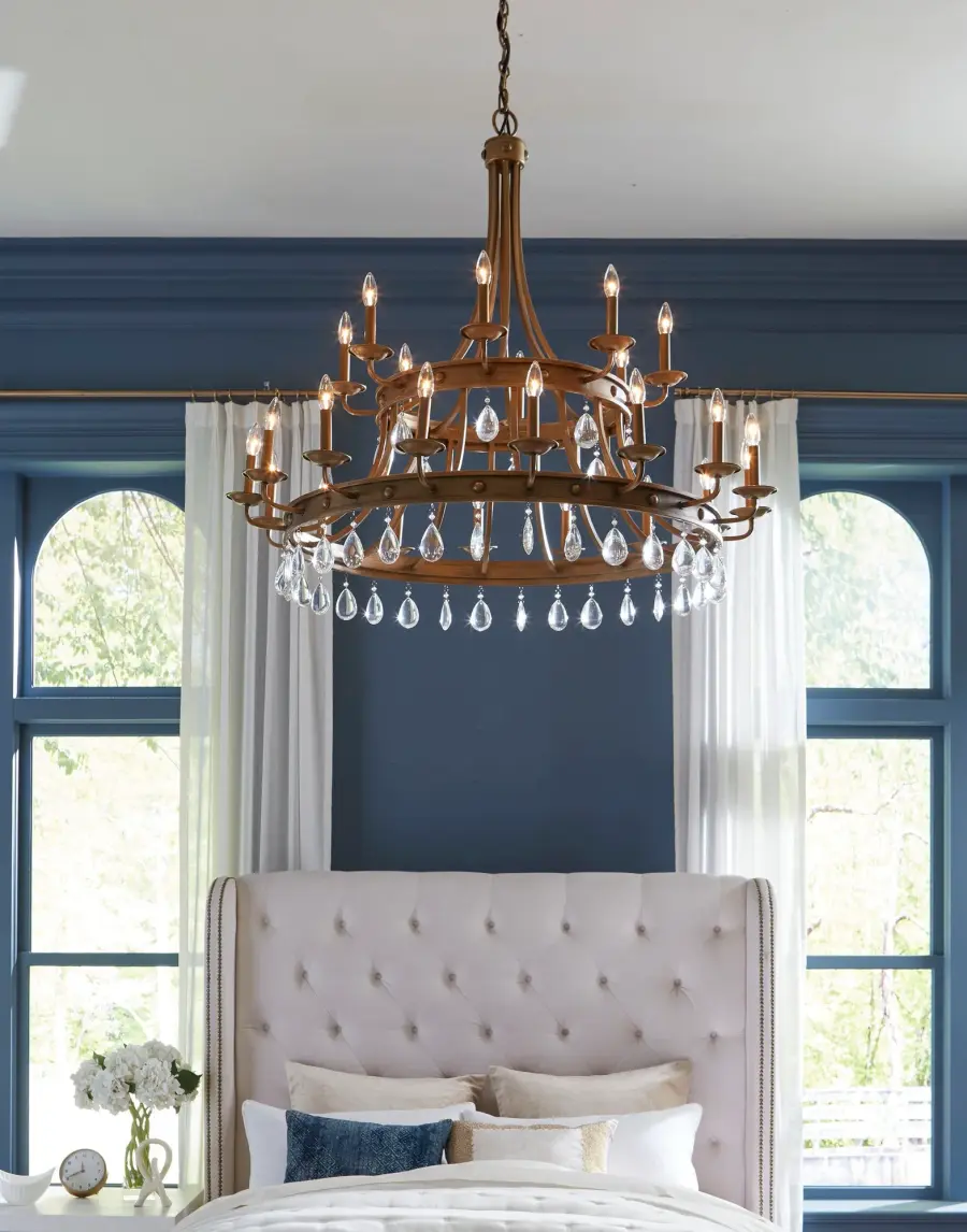 Krista 24-Light Chandelier in Antique Gold - Image 5