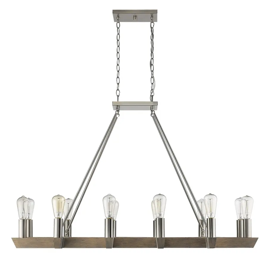 Dramatic 12-Light Linear Chandelier Perfect for Large Dining Spaces - Image 1