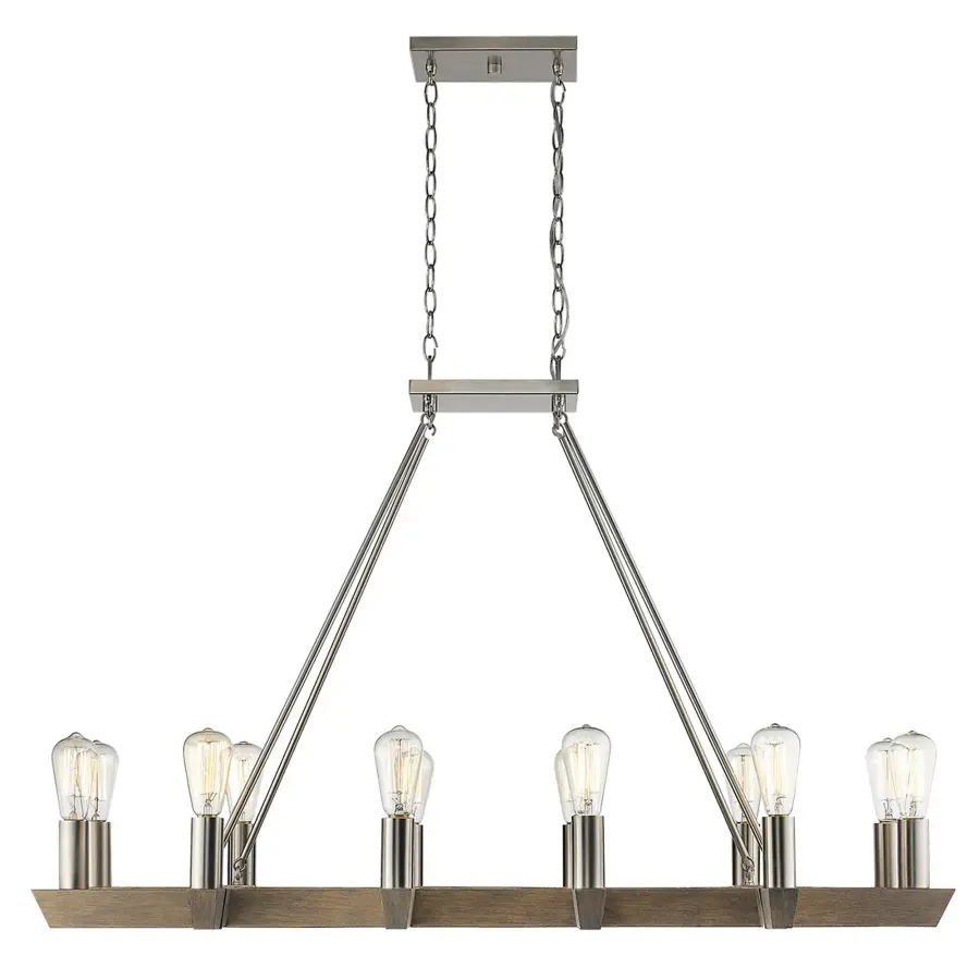 Dramatic 12-Light Linear Chandelier Perfect for Large Dining Spaces - Image 2