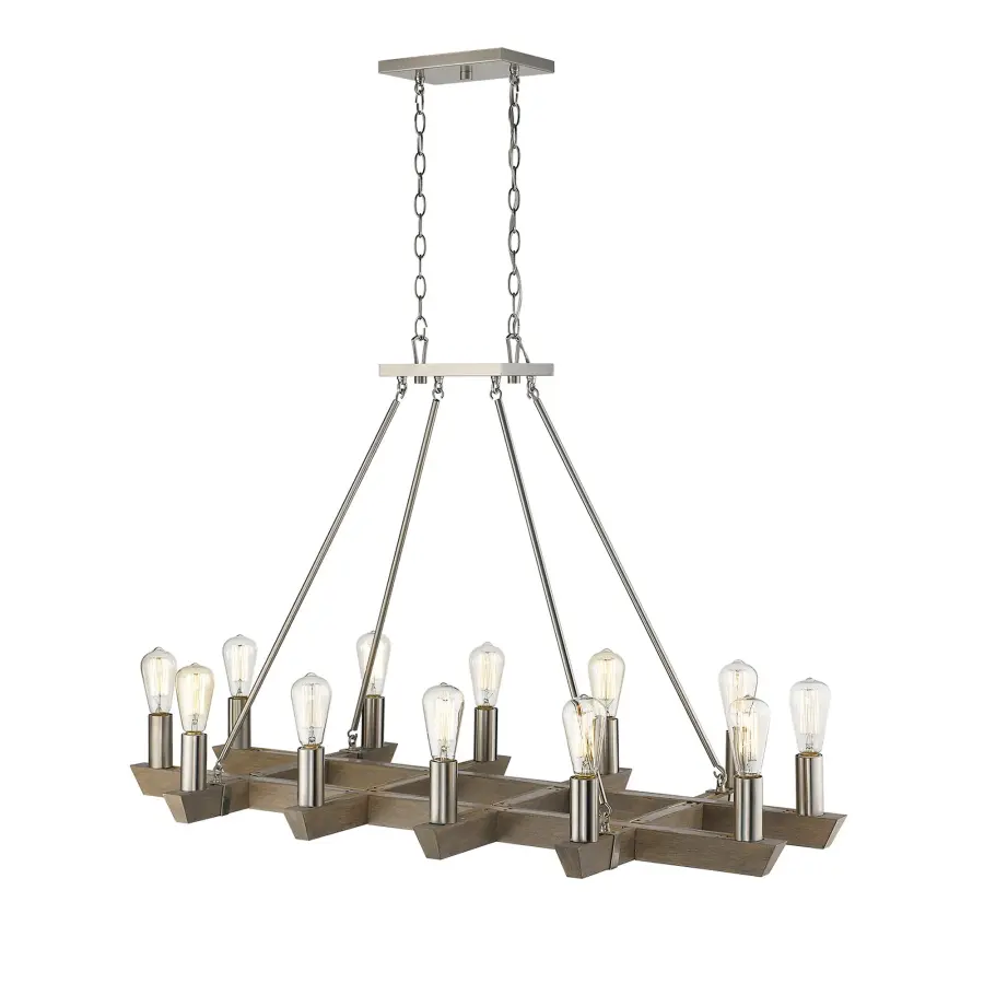 Dramatic 12-Light Linear Chandelier Perfect for Large Dining Spaces - Image 3