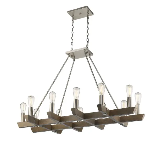 Dramatic 12-Light Linear Chandelier Perfect for Large Dining Spaces - Image 4
