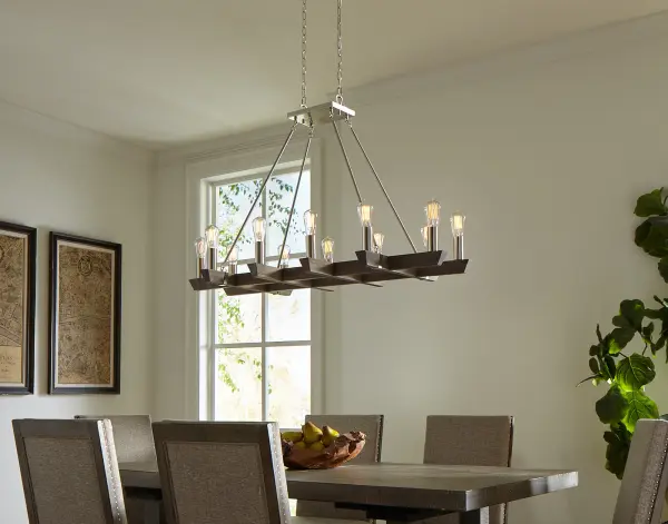 Dramatic 12-Light Linear Chandelier Perfect for Large Dining Spaces - Image 7