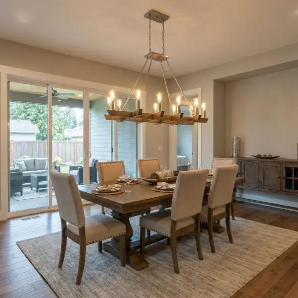 Dramatic 12-Light Linear Chandelier Perfect for Large Dining Spaces - Image 9