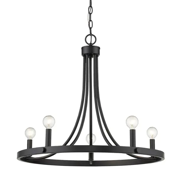 Sawyer 5-Light Chandelier in Matte Black - Image 3