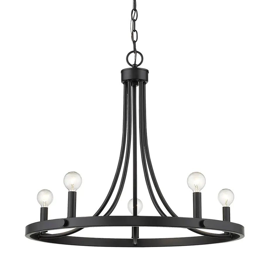 Sawyer 5-Light Chandelier in Matte Black - Image 3