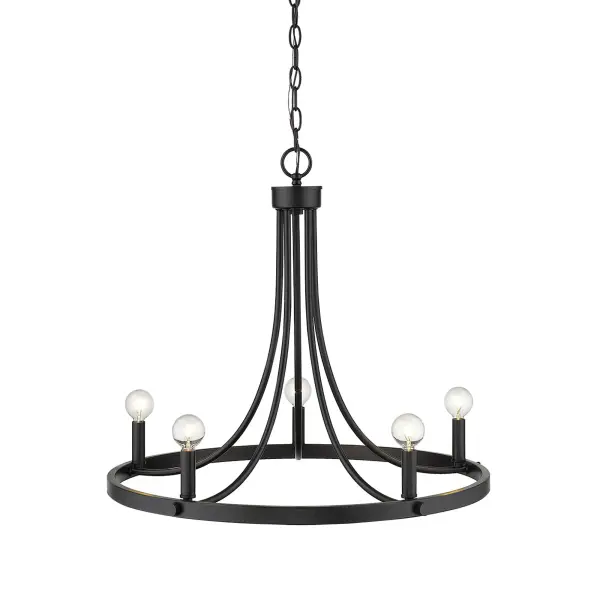 Sawyer 5-Light Chandelier in Matte Black - Image 4
