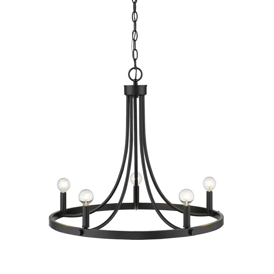 Sawyer 5-Light Chandelier in Matte Black - Image 4