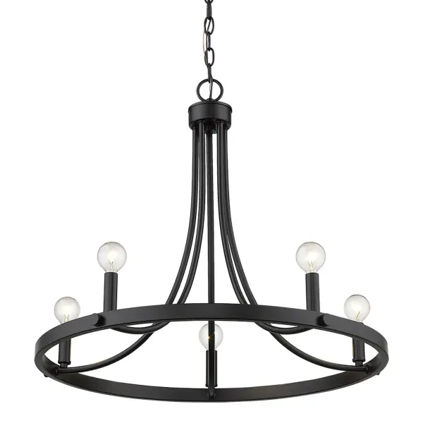 Sawyer 5-Light Chandelier in Matte Black - Image 5