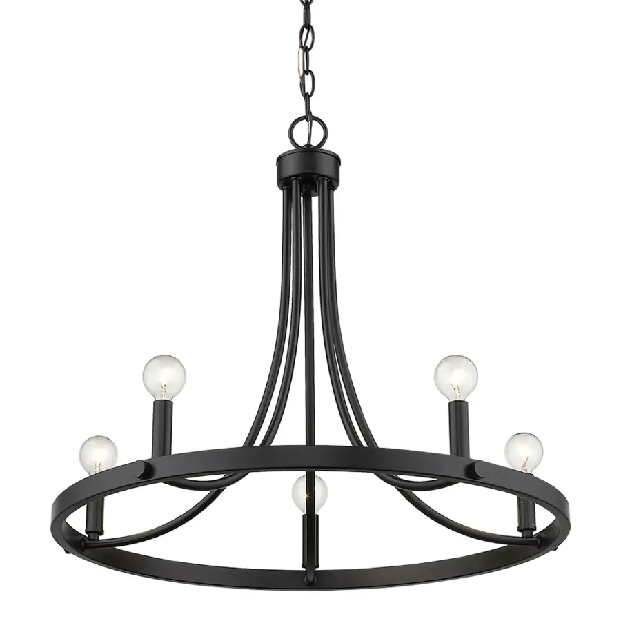 Sawyer 5-Light Chandelier in Matte Black - Image 5
