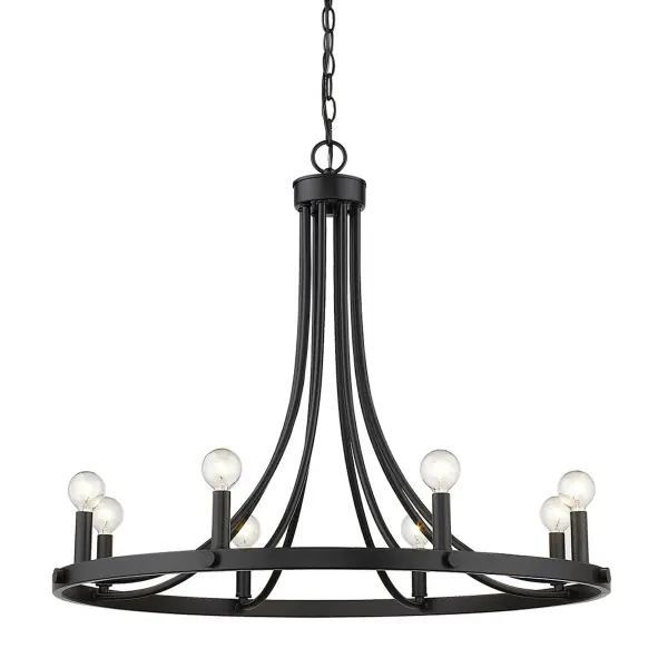 Sawyer 8-Light Chandelier in Matte Black - Image 3