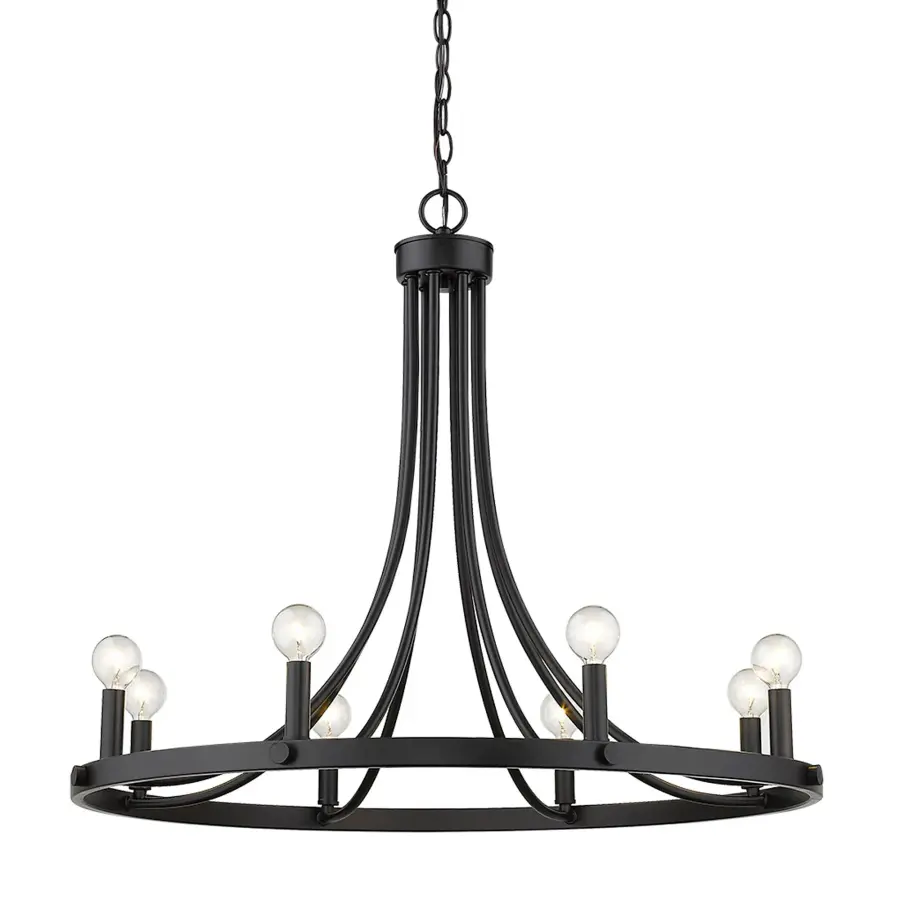 Sawyer 8-Light Chandelier in Matte Black - Image 3