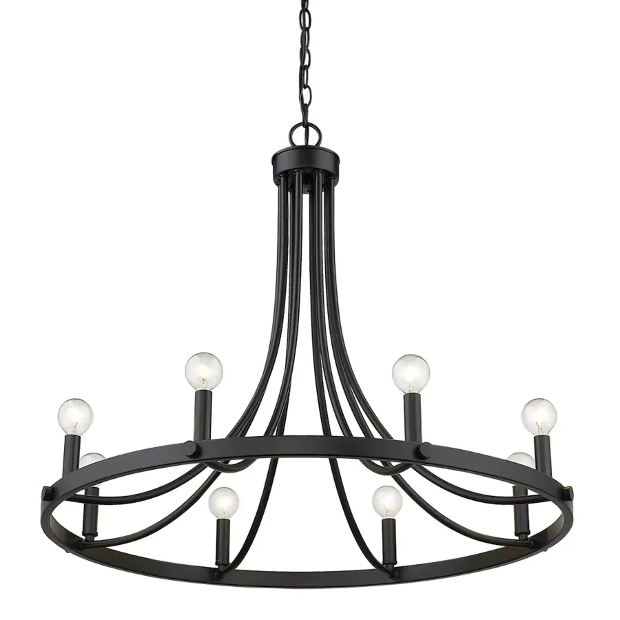 Sawyer 8-Light Chandelier in Matte Black - Image 4