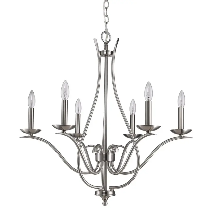Genevieve 6-Light Chandelier in Satin Nickel