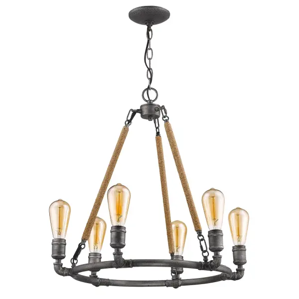 Grayson 6-Light Chandelier in Antique Gray - Image 1
