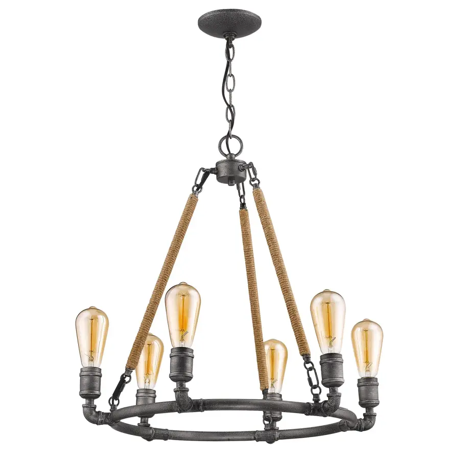 Grayson 6-Light Chandelier in Antique Gray - Image 1