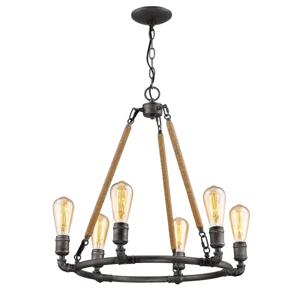 Grayson 6-Light Chandelier in Antique Gray - Image 2