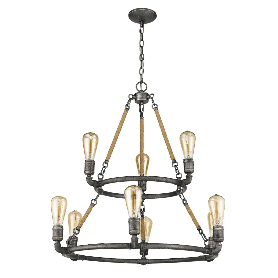 Grayson 9-Light Antique Gray Chandelier - Image 1