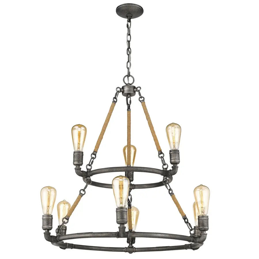 Grayson 9-Light Antique Gray Chandelier - Image 2