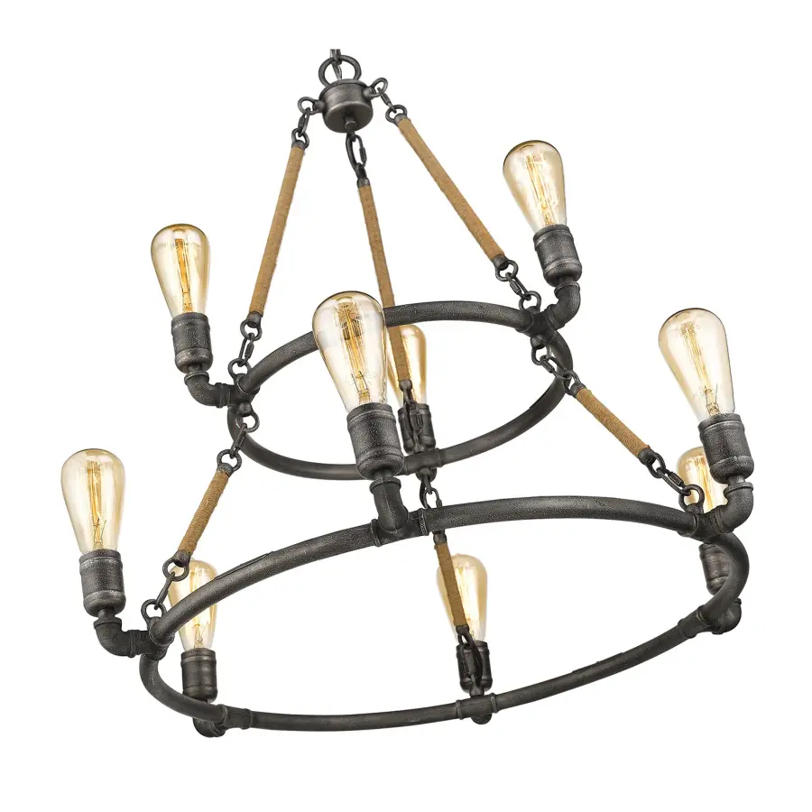 Grayson 9-Light Antique Gray Chandelier - Image 4