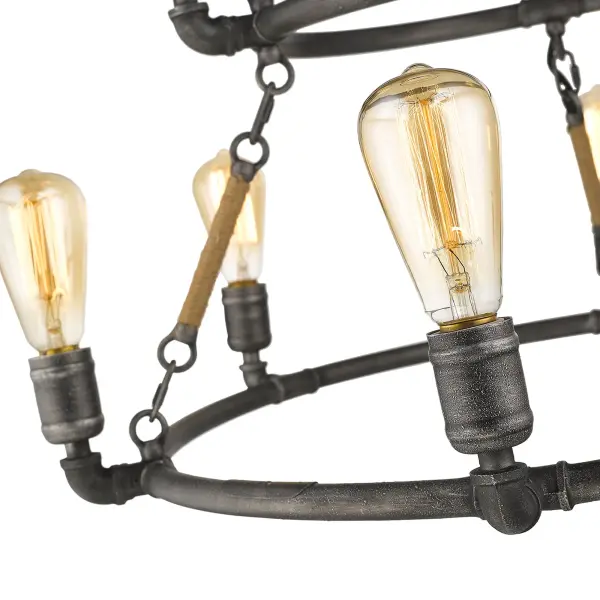 Grayson 9-Light Antique Gray Chandelier - Image 5