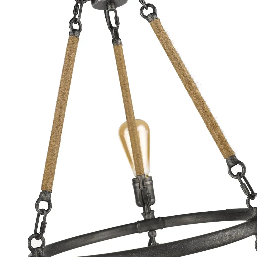 Grayson 9-Light Antique Gray Chandelier - Image 6