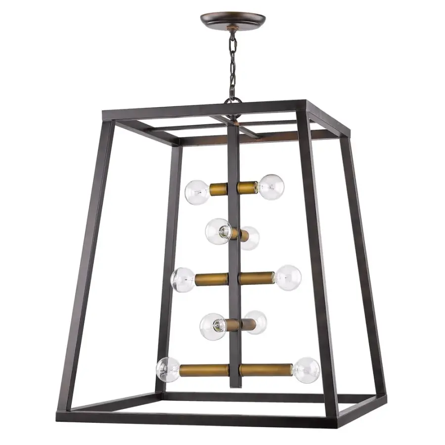 Bold 10-Light Statement Piece with Industrial Charm