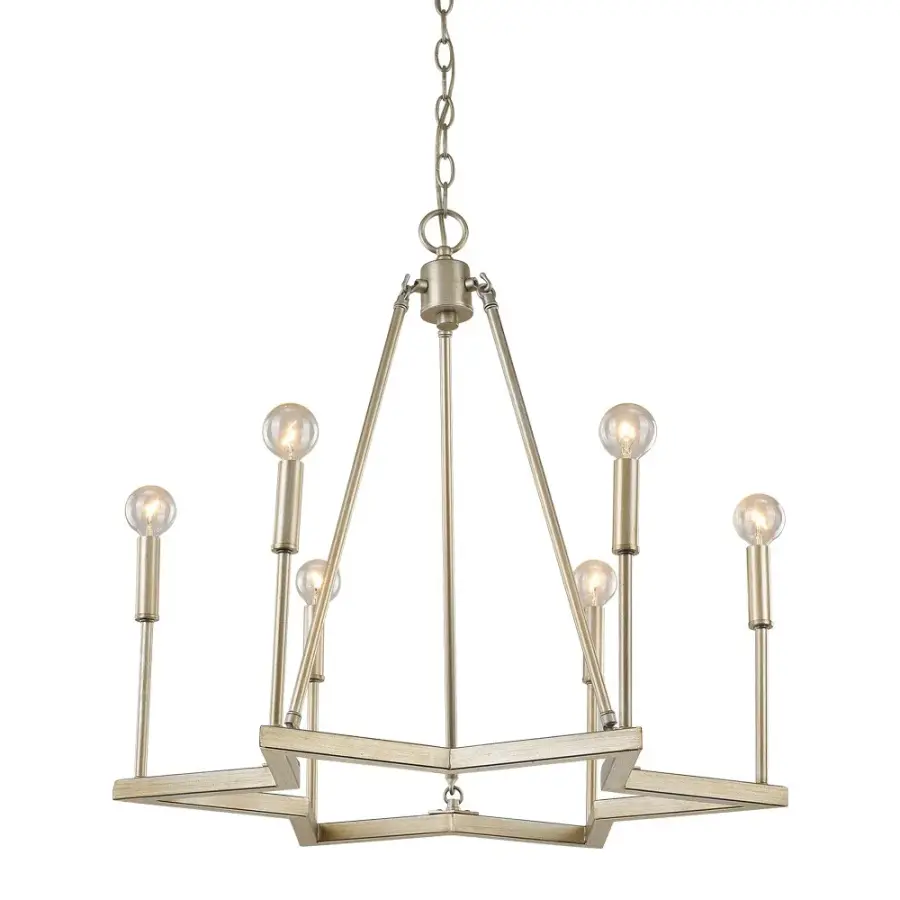 Reagan 6-Light Chandelier in Washed Gold