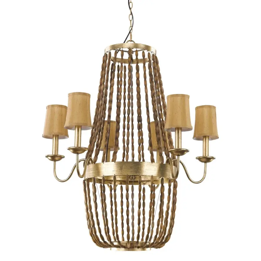Anastasia 6-Light Chandelier in Antique Gold Leaf