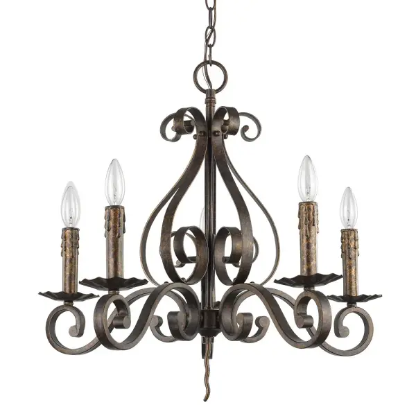 Classic 5-Light Chandelier with Warm Russet Finish