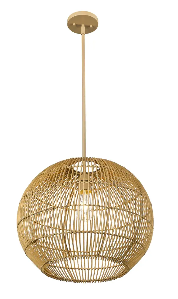 Berkshire 1-Light Wicker Pendant - Image 4