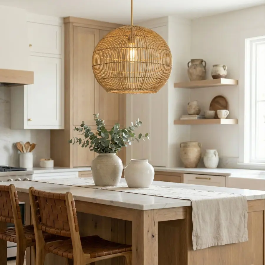 Berkshire 1-Light Wicker Pendant - Image 9