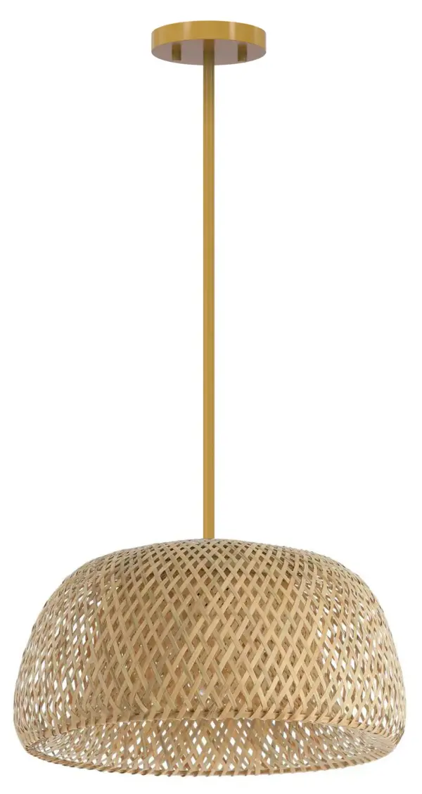 Berkshire 1-Light Wicker Pendant - Image 1