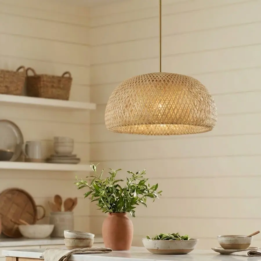 Berkshire 1-Light Wicker Pendant - Image 8