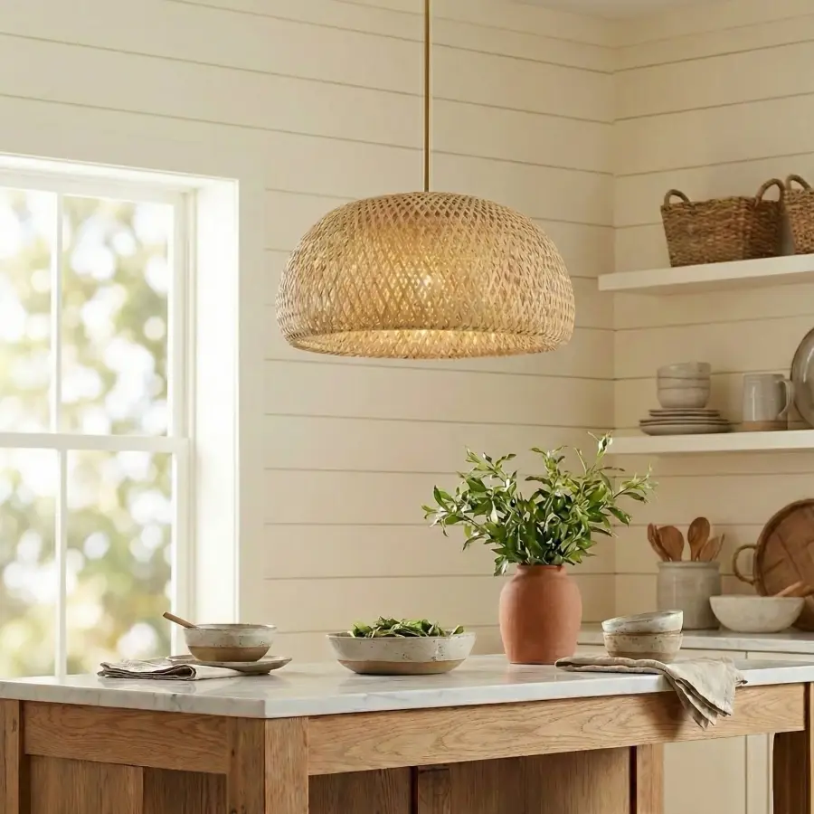 Berkshire 1-Light Wicker Pendant - Image 9