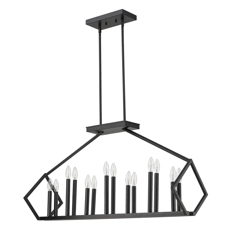 Luca 14-Light Island Pendant in Matte Black - Image 1
