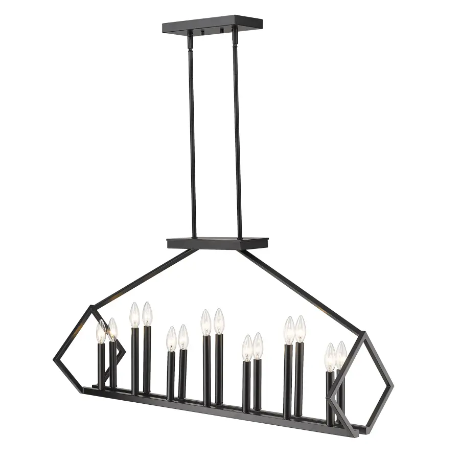 Luca 14-Light Island Pendant in Matte Black - Image 2