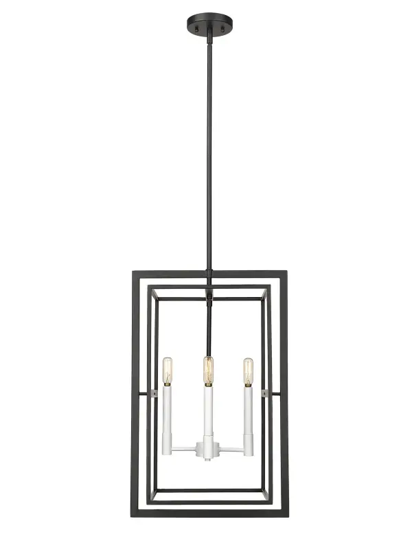 The Milbank 4-Light Pendant combines industrial charm with modern versatility. Its matte black steel frame and open candelabra design create dramatic visual interest while providing ample illumination for dining and gathering spaces. - alternate view