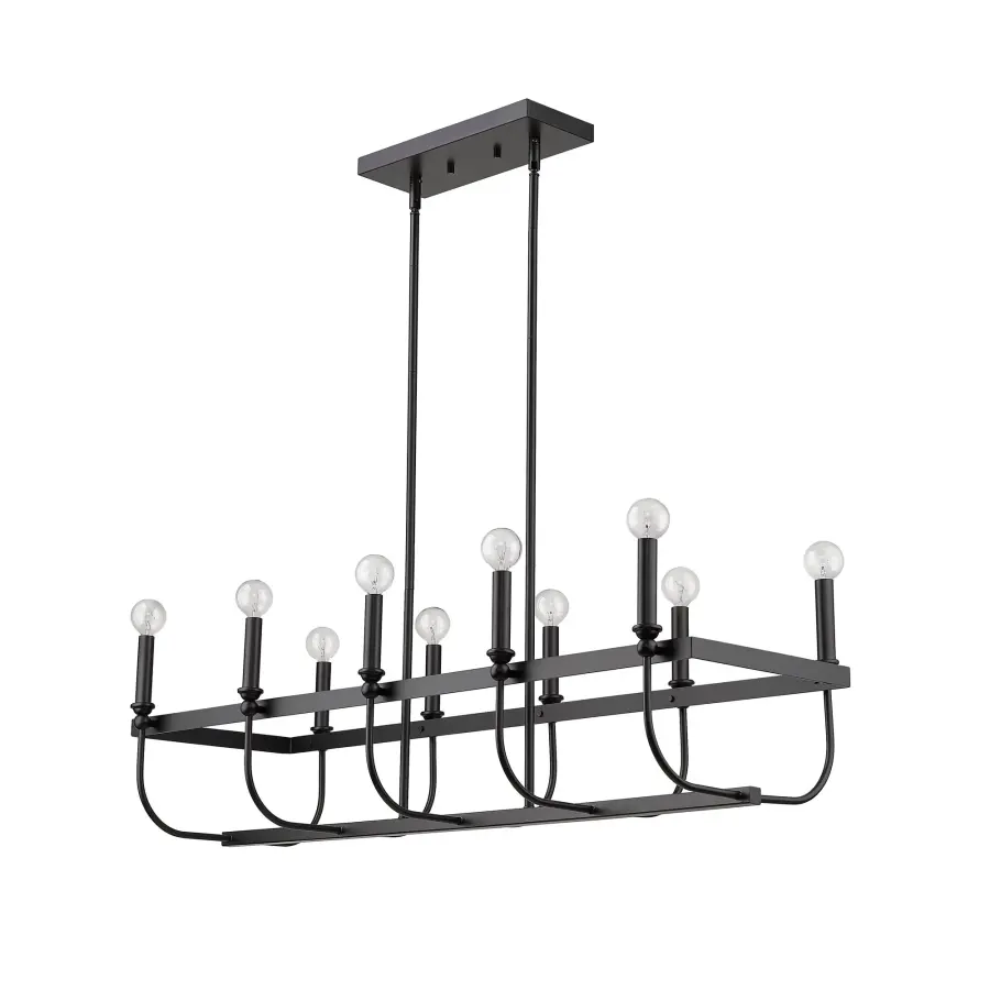 Beckett 10-Light Island Pendant in Matte Black - Image 1