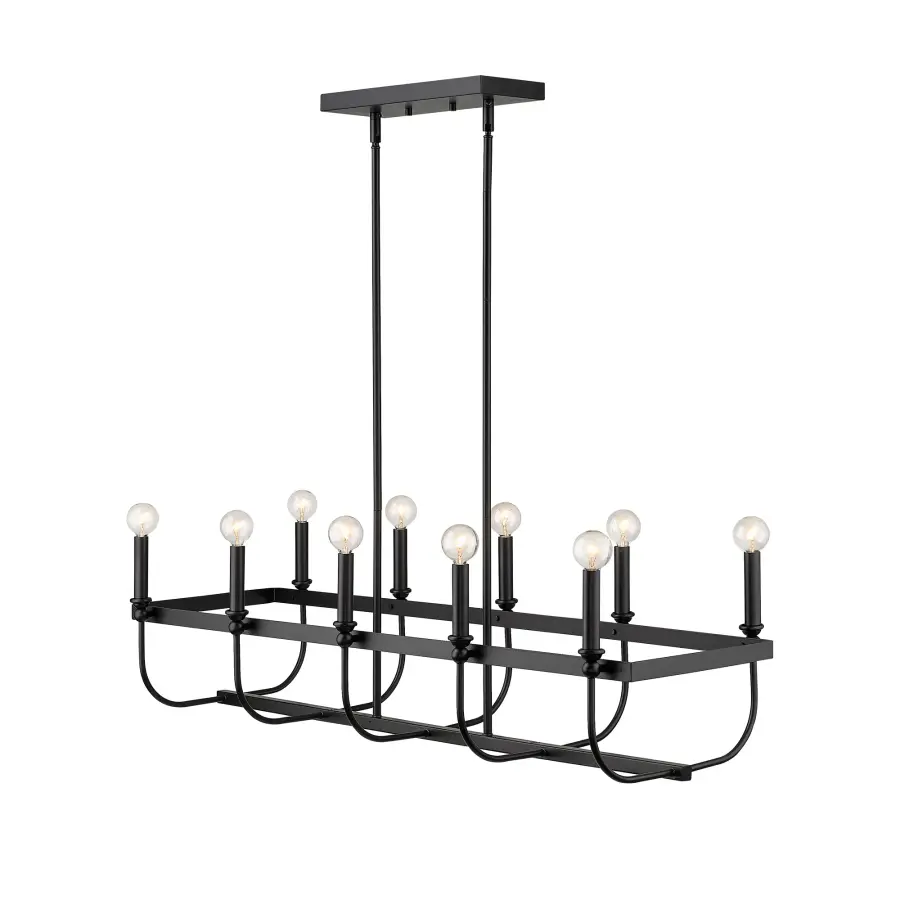 Beckett 10-Light Island Pendant in Matte Black - Image 2