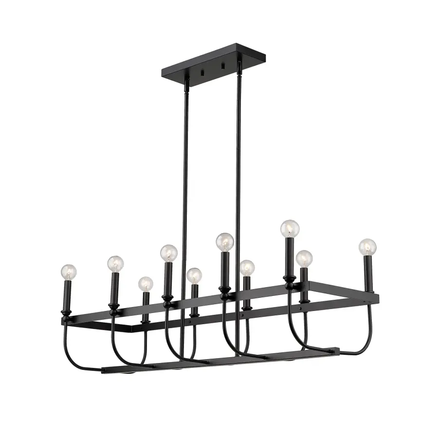 Beckett 10-Light Island Pendant in Matte Black - Image 3