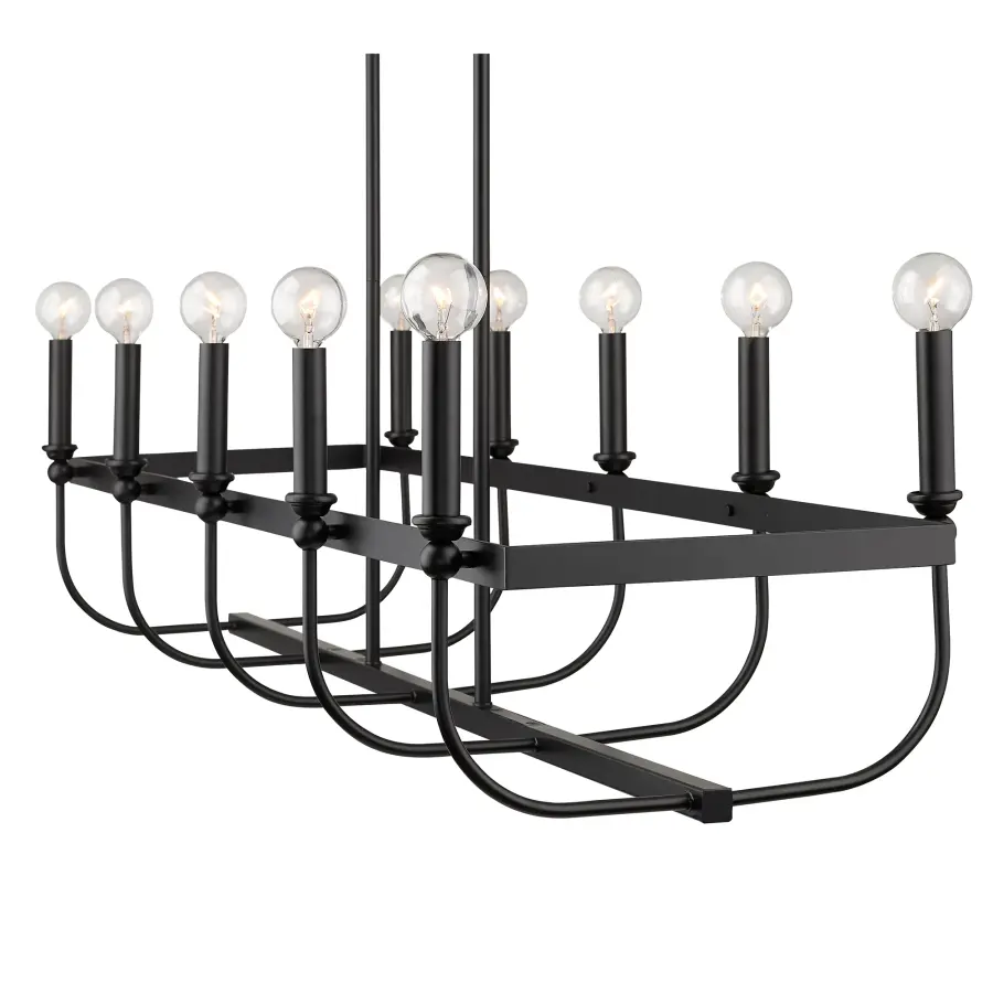 Beckett 10-Light Island Pendant in Matte Black - Image 4