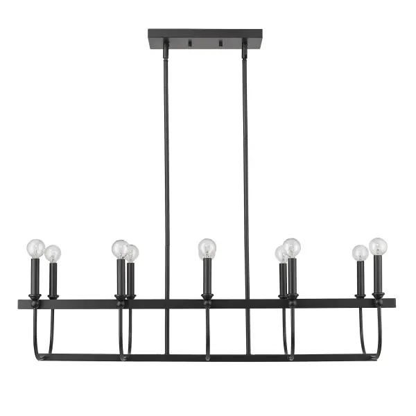 Beckett 10-Light Island Pendant in Matte Black - Image 5