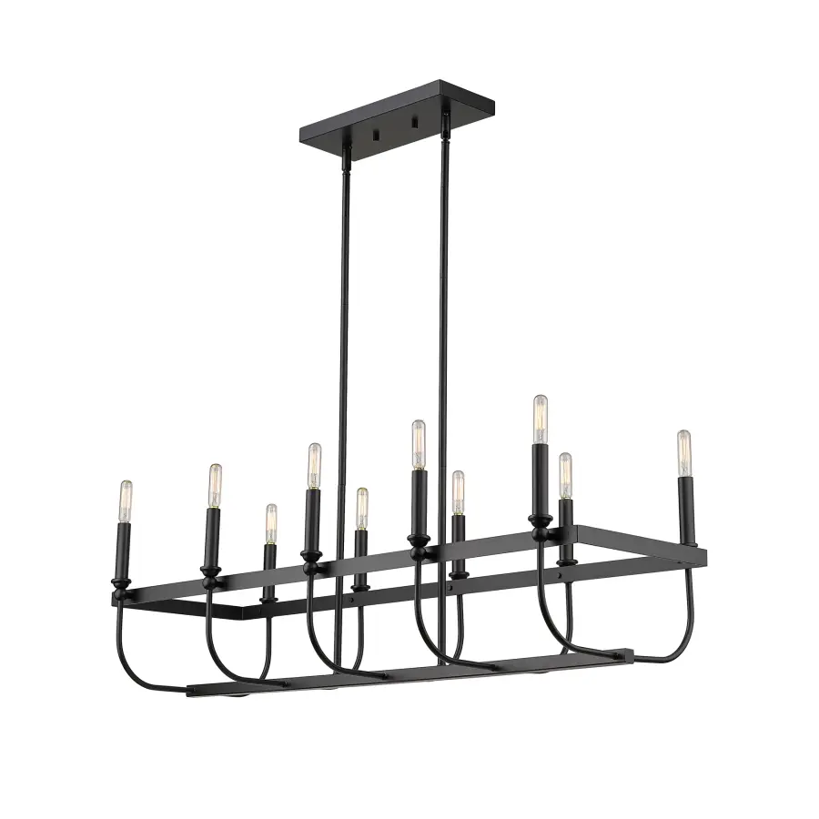 Beckett 10-Light Island Pendant in Matte Black - Image 8